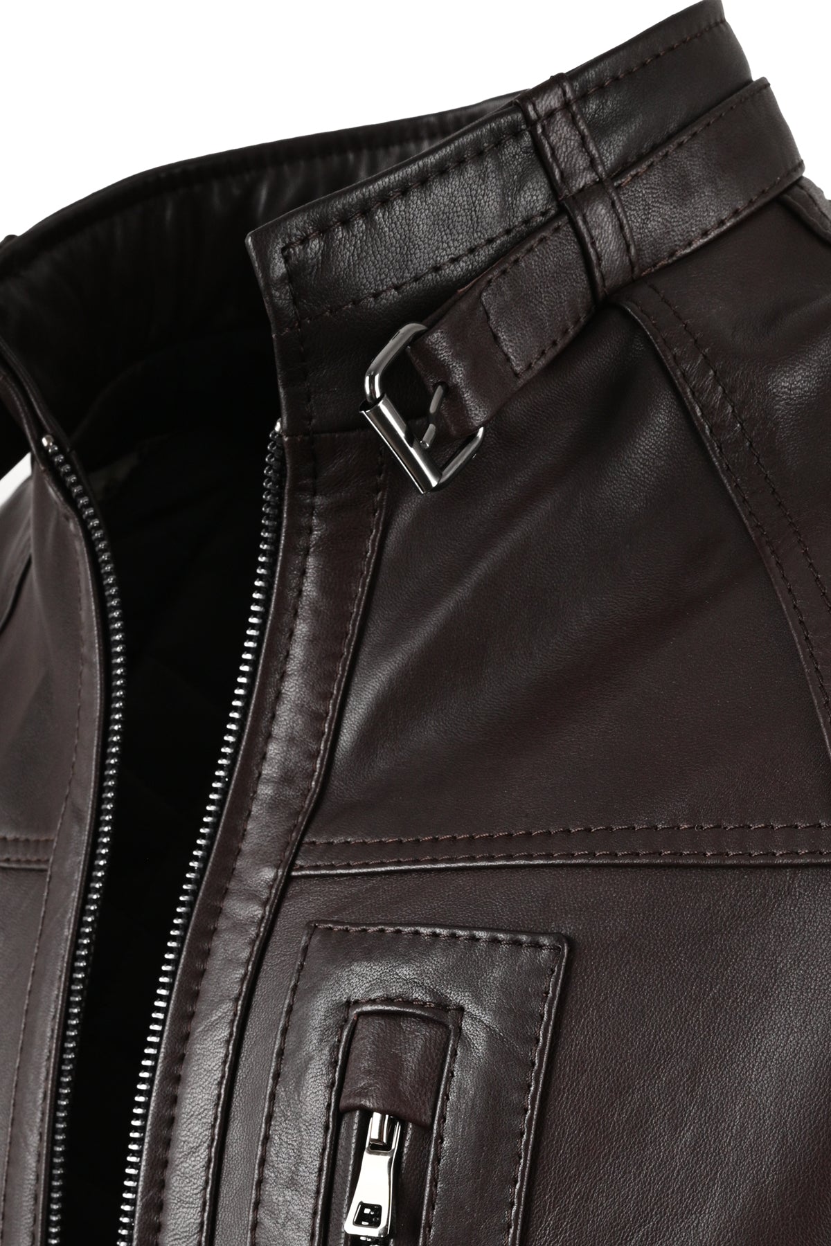 Alin Leather - Theroux Casual Men's Brown Leather Jacket