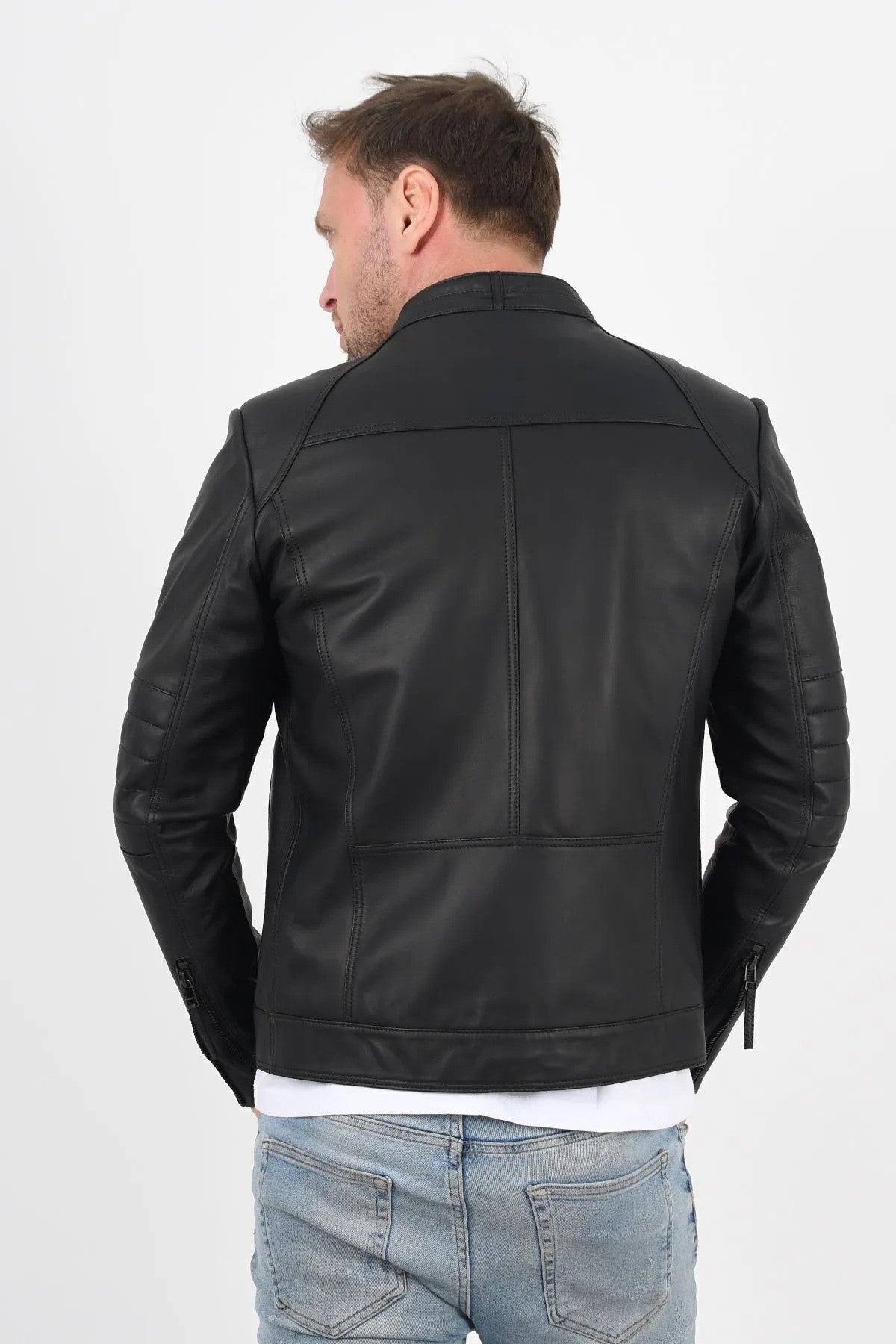 Alin Leather - Theroux Casual Men's Black Leather Coat