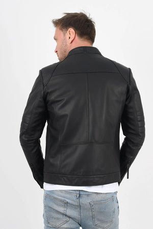 Alin Leather - Theroux Casual Men's Black Leather Coat