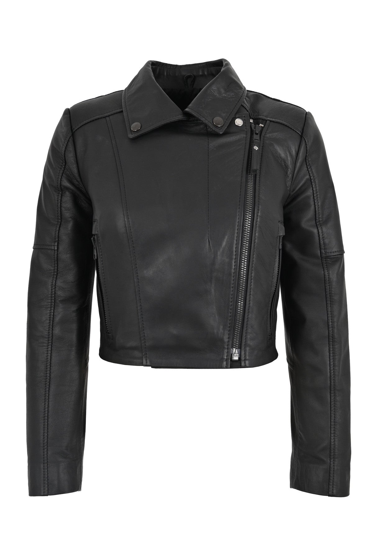 Alin Leather - Topaz Genuine Leather Women's Black Crop Jacket