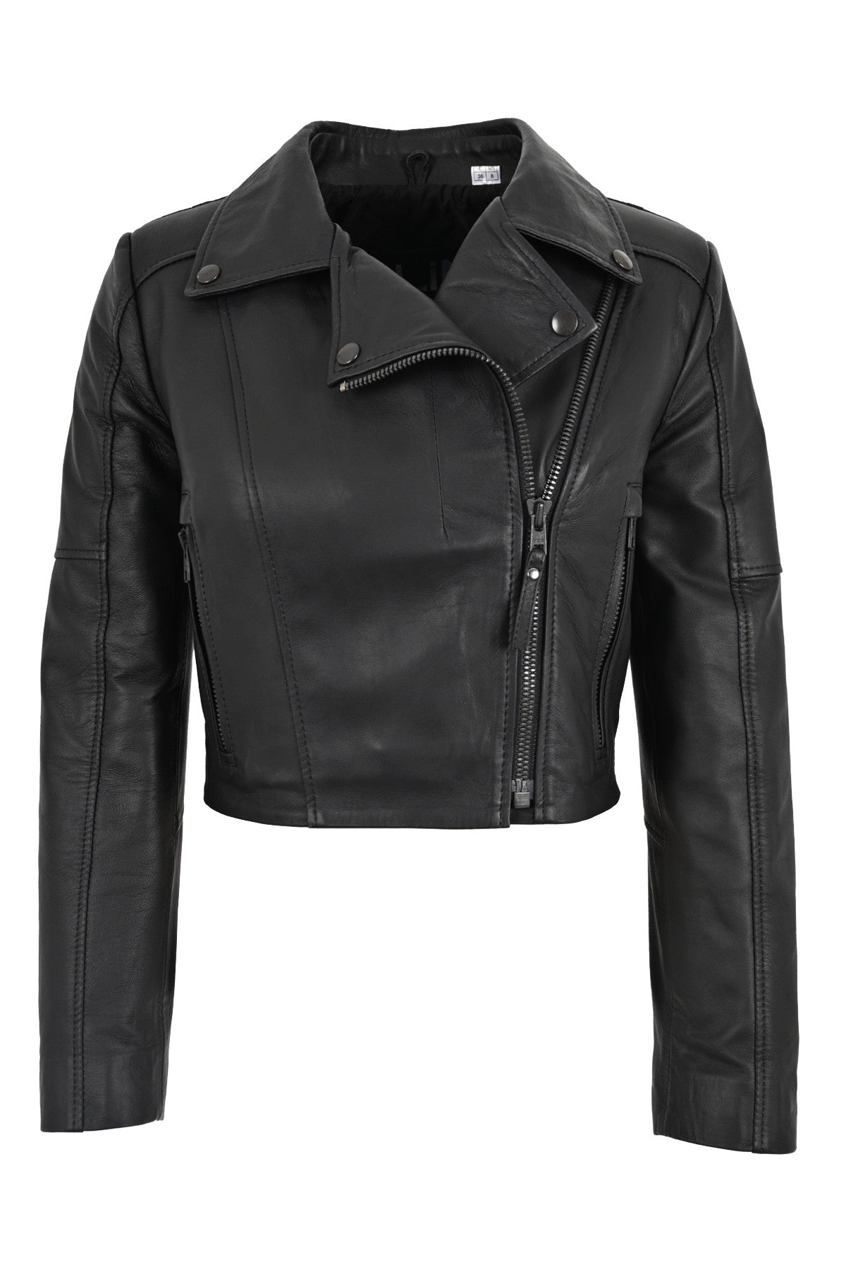 Alin Leather - Topaz Genuine Leather Women's Black Crop Jacket